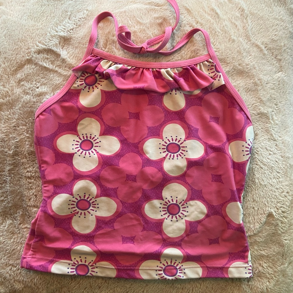 Tea girls three piece swim suit. Bikini and rash guard size 12.